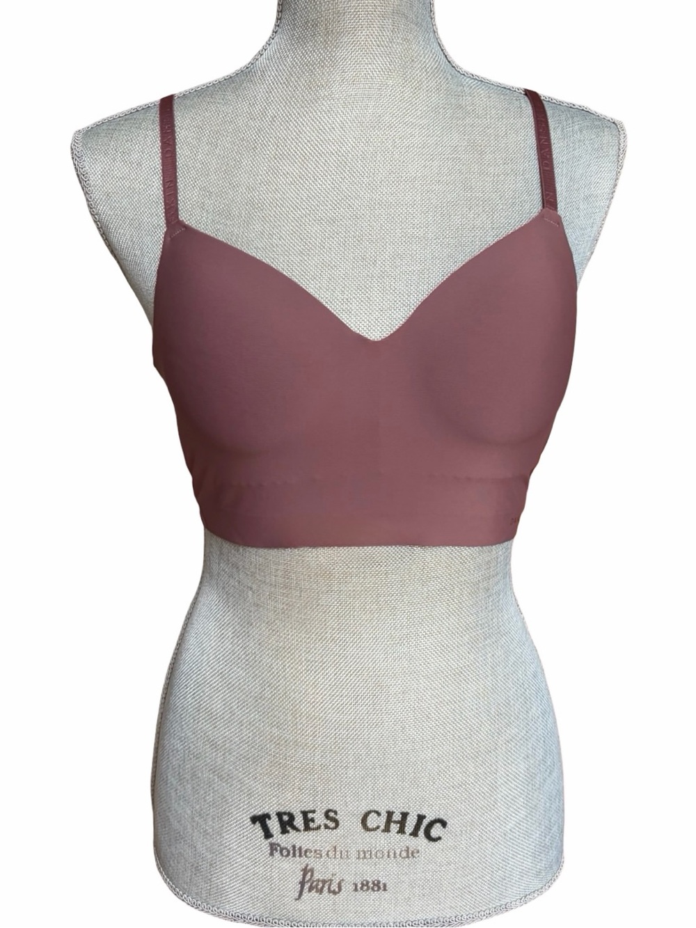 DANSKIN 3-pack Wireless Bralettes - Light Grey, Mauve, Slate, 34B - Picture 5 of 6